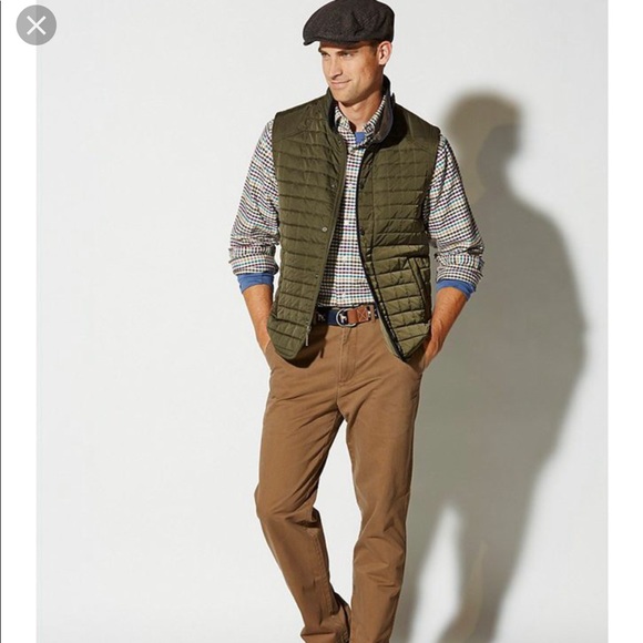 Daniel Cremieux Mens Olive Quilted Vest 